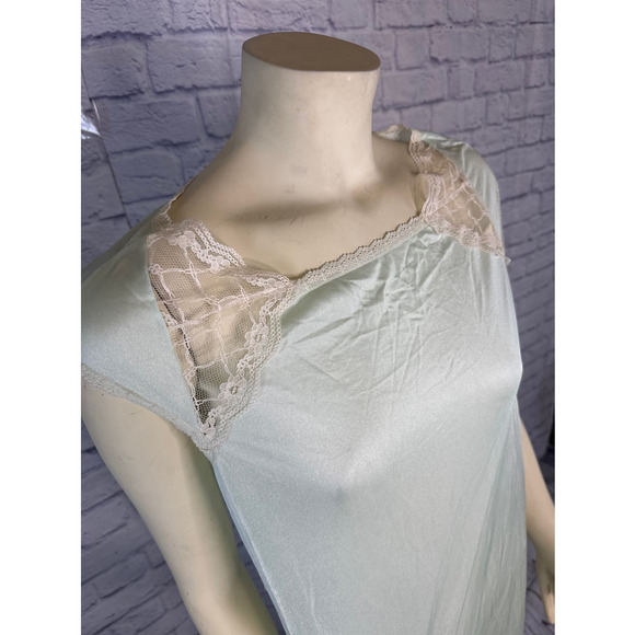 American Vintage 60's Nightgown Lingerie Slip bundle of 2 pink & green size XS - Picture 10 of 11